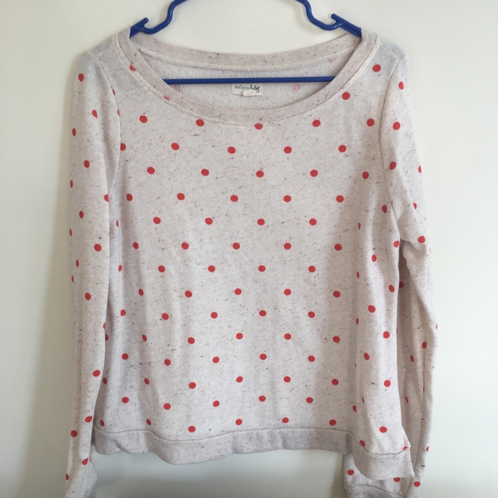 DONATING BY 7/26! Maison Jules Polka Dot sweatshirt